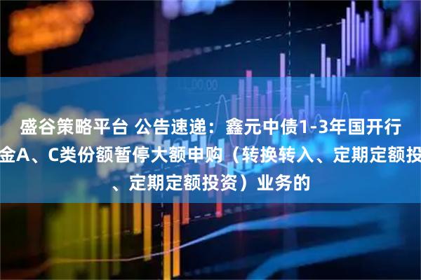 盛谷策略平台 公告速递：鑫元中债1-3年国开行债券指数基金A、C类份额暂停大额申购（转换转入、定期定额投资）业务的