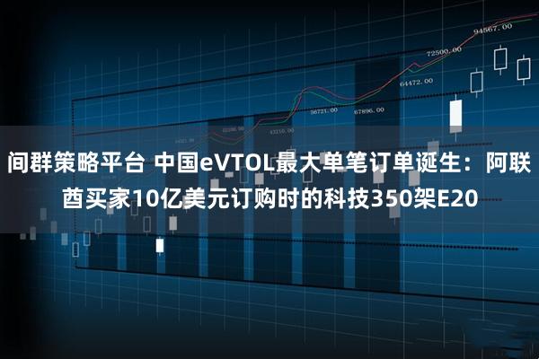 间群策略平台 中国eVTOL最大单笔订单诞生：阿联酋买家10亿美元订购时的科技350架E20